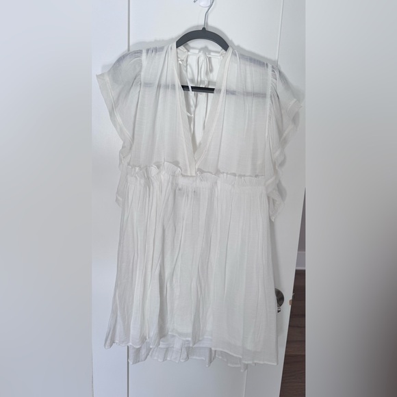 White Ruffled Coverup - Picture 2 of 2